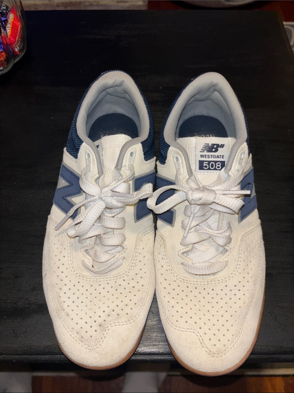 New Balance Westgate 508 Men’s White and Navy Casual Sneakers